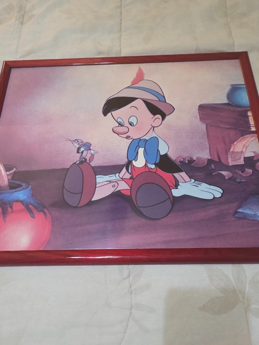 Disney Framed Animation Art Pinocchio/Jiminy Cricket Large (17" x 21") Print